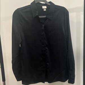 Silk like Black Button-Up Shirt